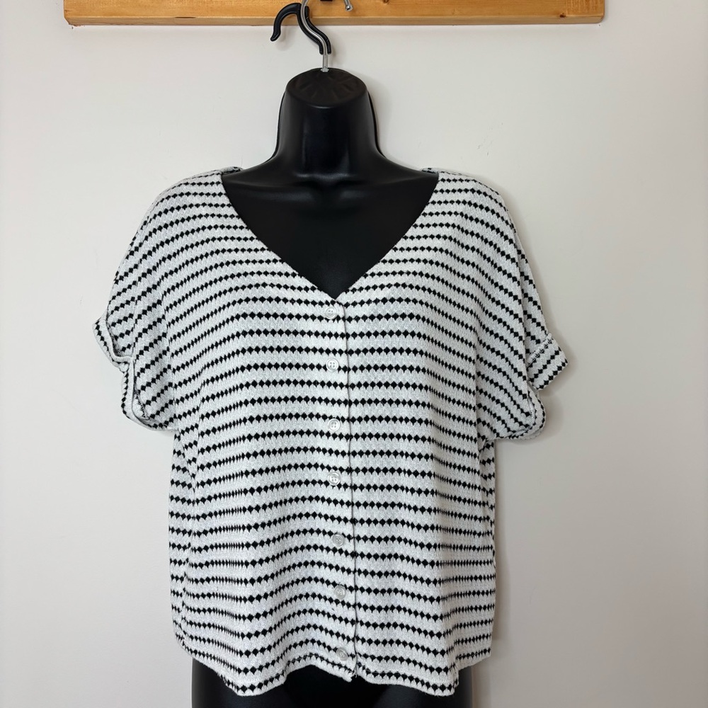 #381 Belle by Belldini Chevron Button Up Knit